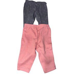 Just One You By Carters Newborn Baby 2-Pack Pants Pink & Gray With White Polka D